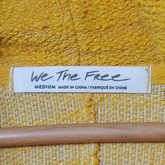 Great Cond. We The Free Mustard Knit Cardigan/Button Up Soft Hoodie Women's M - Picture 2 of 8